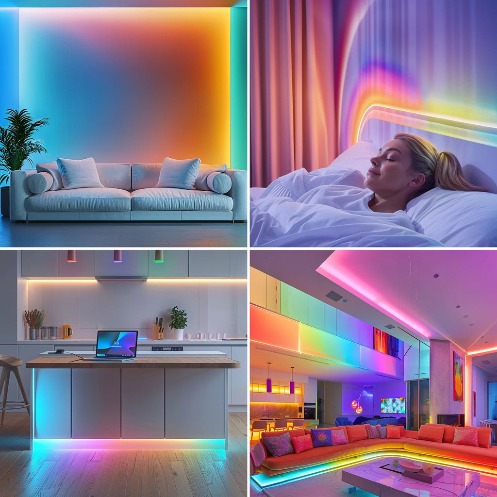 200ft smart LED light strip (2 rolls 100ft), bedroom color-changing RGB light built-in microphone can rhythm with music, su