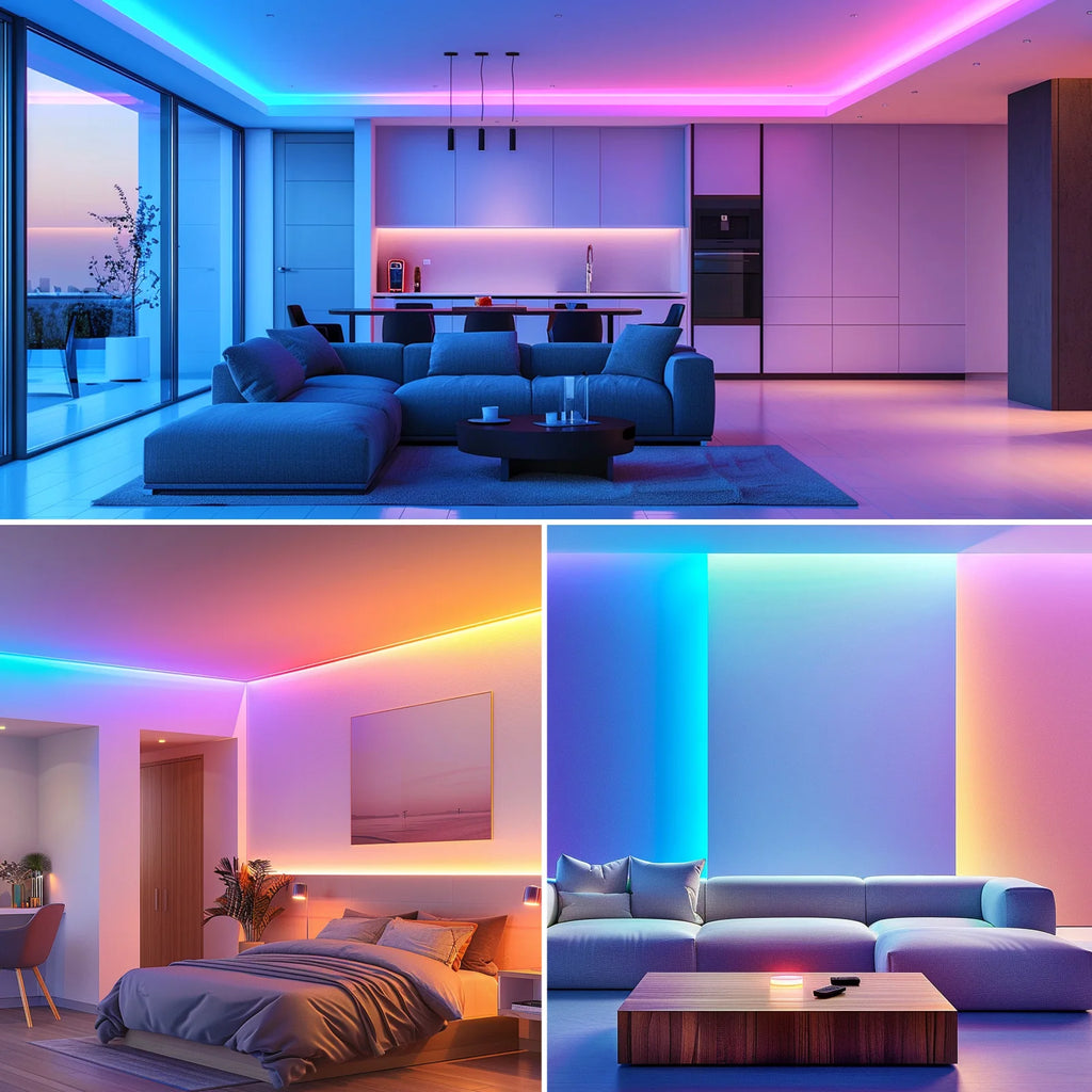 200ft smart LED light strip (2 rolls 100ft), bedroom color-changing RGB light built-in microphone can rhythm with music, su